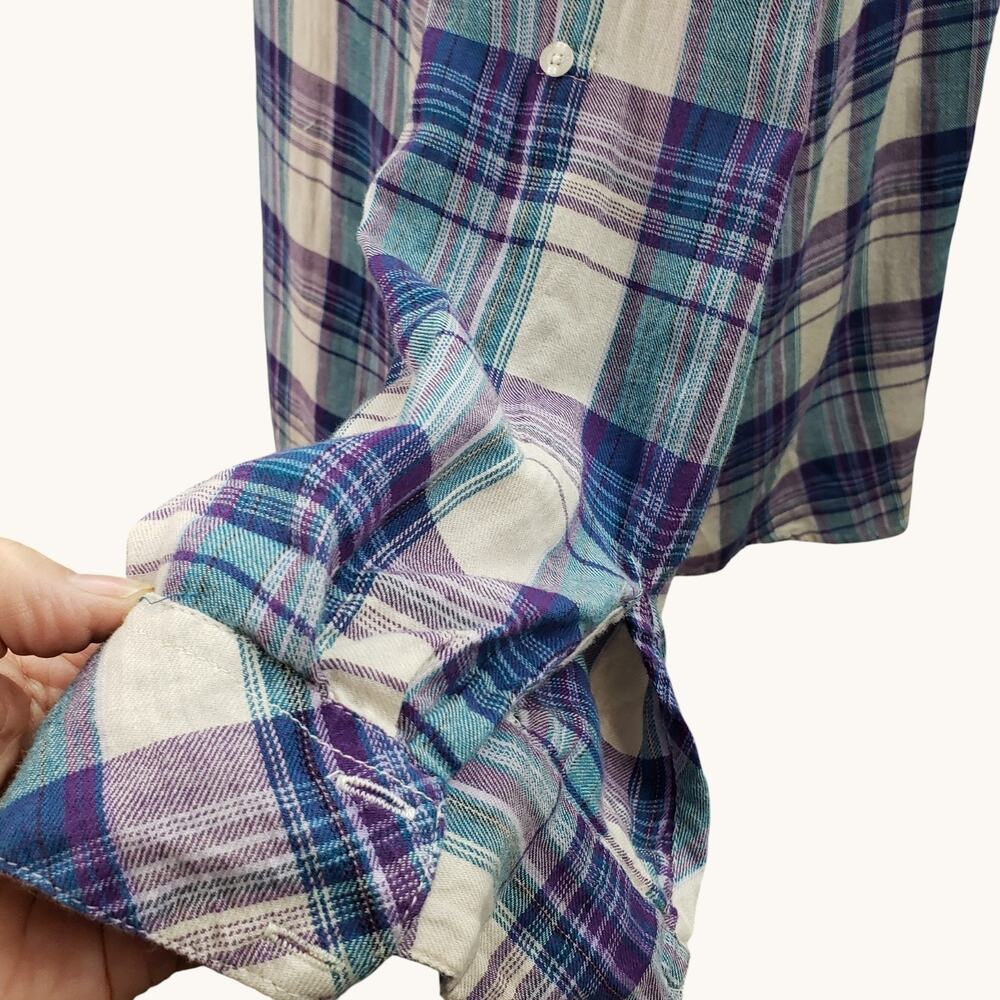 Relativity Plaid Shirt Womens SZ 3X NWT Long Sleeve Button Down Top Lightweight - Picture 7 of 15
